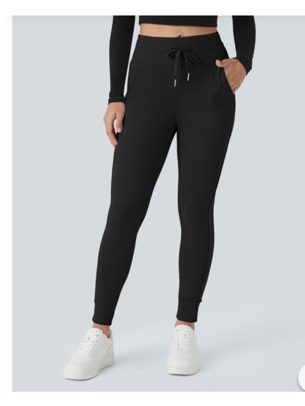 Halara nwt XS Womens Black Drawstring Joggers XS Nylon & Elastane